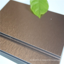 Panel compuesto de aluminio cepillado de 4 mm ACP en la fábrica de Guangzhou